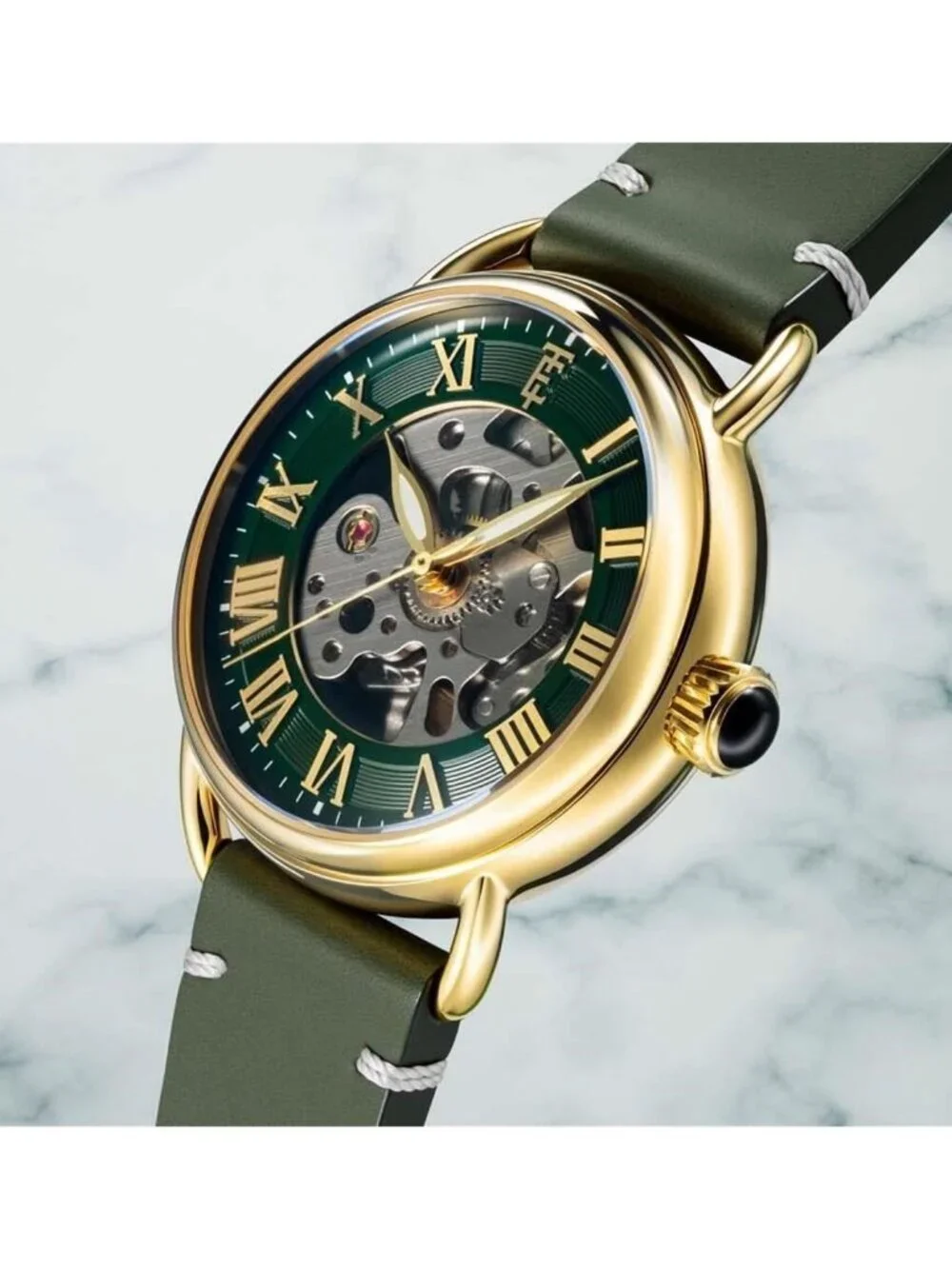 NWT Thomas Earnshaw Investigator Automatic Green Dial Men's Watch